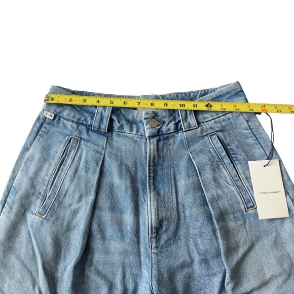 Citizens Of Humanity Cara Cropped Pleated Trouser Pant Chalice Sz 27 NWT